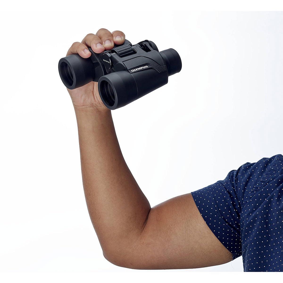 Olympus OM SYSTEM 8x40 Explorer S Porro Prism Binoculars with 59.7 Degree Angle of View, Black