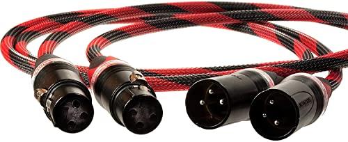 BETTERCABLES.COM BETTERCABLES.COM Silver Serpent Anniversary Edition Red/Black Balanced XLR Audiophile Audio Cables (Pair - 2 Cables) - High-End, High-Performance, Silver/Copper Hybrid, Low-Capacitance - 6 Feet