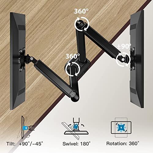 HUANUO HUANUO Dual Monitor Arm for 13 to 27 inch, Gas Spring Monitor Stands for 2 Monitors Vesa Mount with Clamp/Grommet Base, Computer Dual Monitor Desk Mount for up to 17.6 lbs per Arm