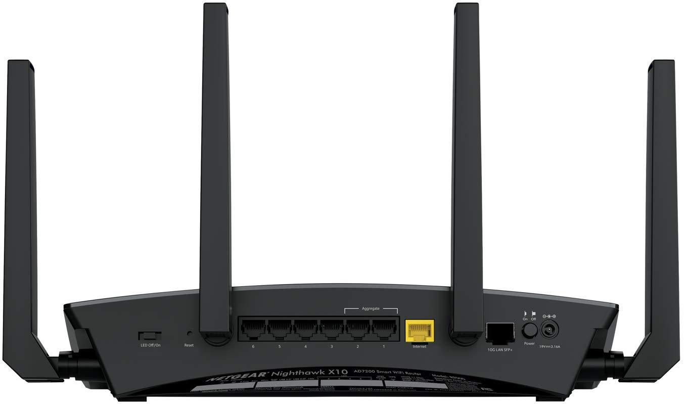NETGEAR NETGEAR Nighthawk X10 AD7200 802.11ac/ad Quad-Stream WiFi Router, 1.7GHz Quad-core Processor, Plex Media Server, Compatible with Amazon Alexa (R9000) (Renewed)