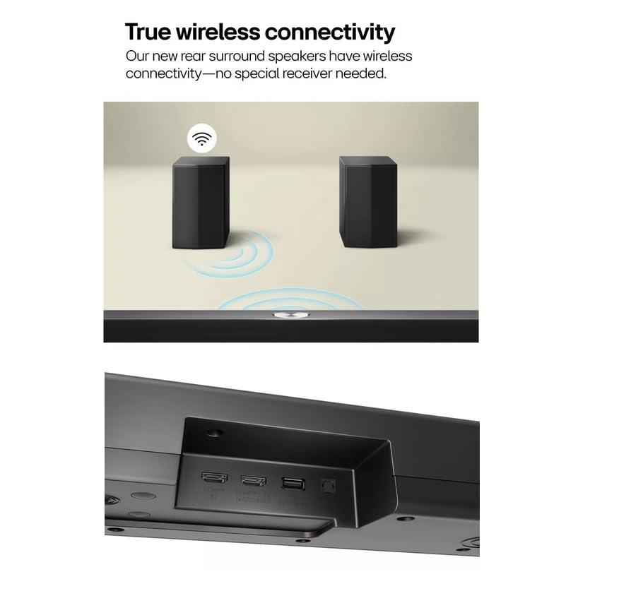 LG LG S70TR Soundbar with Dolby Atmos ans Rear Surround Speakers 5.1.1 Channel, Perfectly Matches The QNED TV, Sound 3D, Auto Power, Wireless Dolby Atmos, True Wireless connectivity, Wow Orchestra
