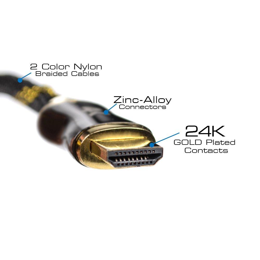 QualGear QualGear 6 Feet HDMI Premium Certified 2.0 Cable with 24K Gold Plated Contacts, Supports 4K Ultra HD, 3D, 18Gbps, Audio Return Channel, Ethernet (QG-PCBL-HD20-6FT) (Pack of 2)