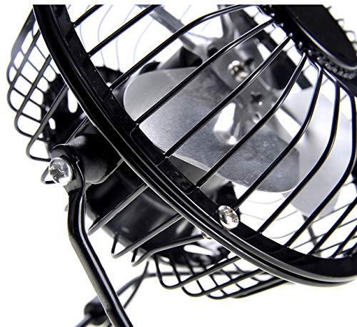 PowerTRC AZ Trading & Import Portable Mini Metal USB Table Fan (Black)