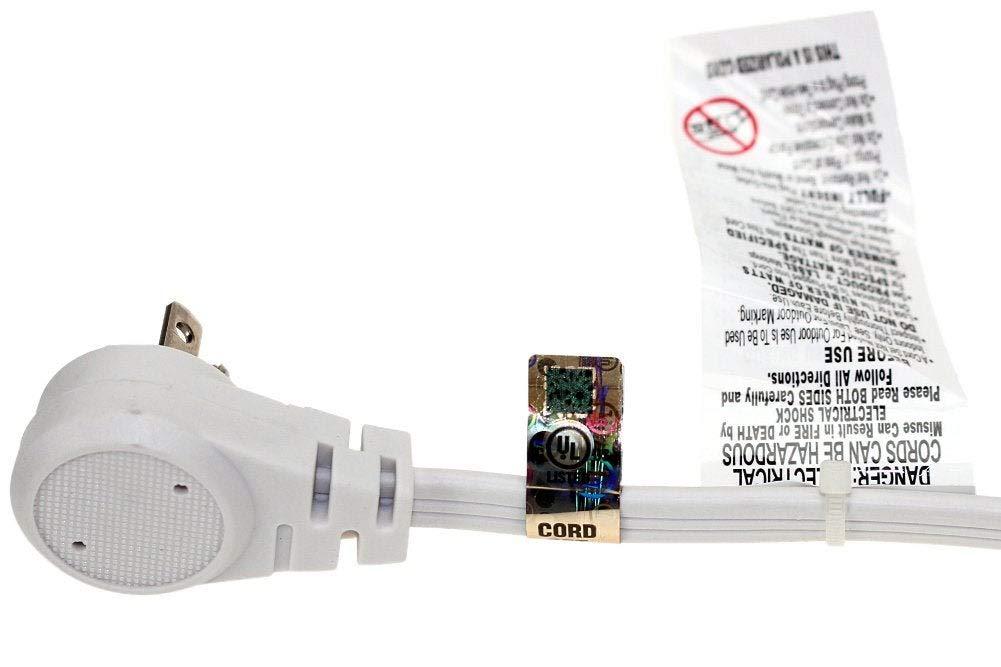 SF Cable SF Cable 12Ft 16 AWG Grounded 3-Outlet Flat Angle Extension Power Cord, 13A, 125V, White - Compitable for Small Home/Office appliances