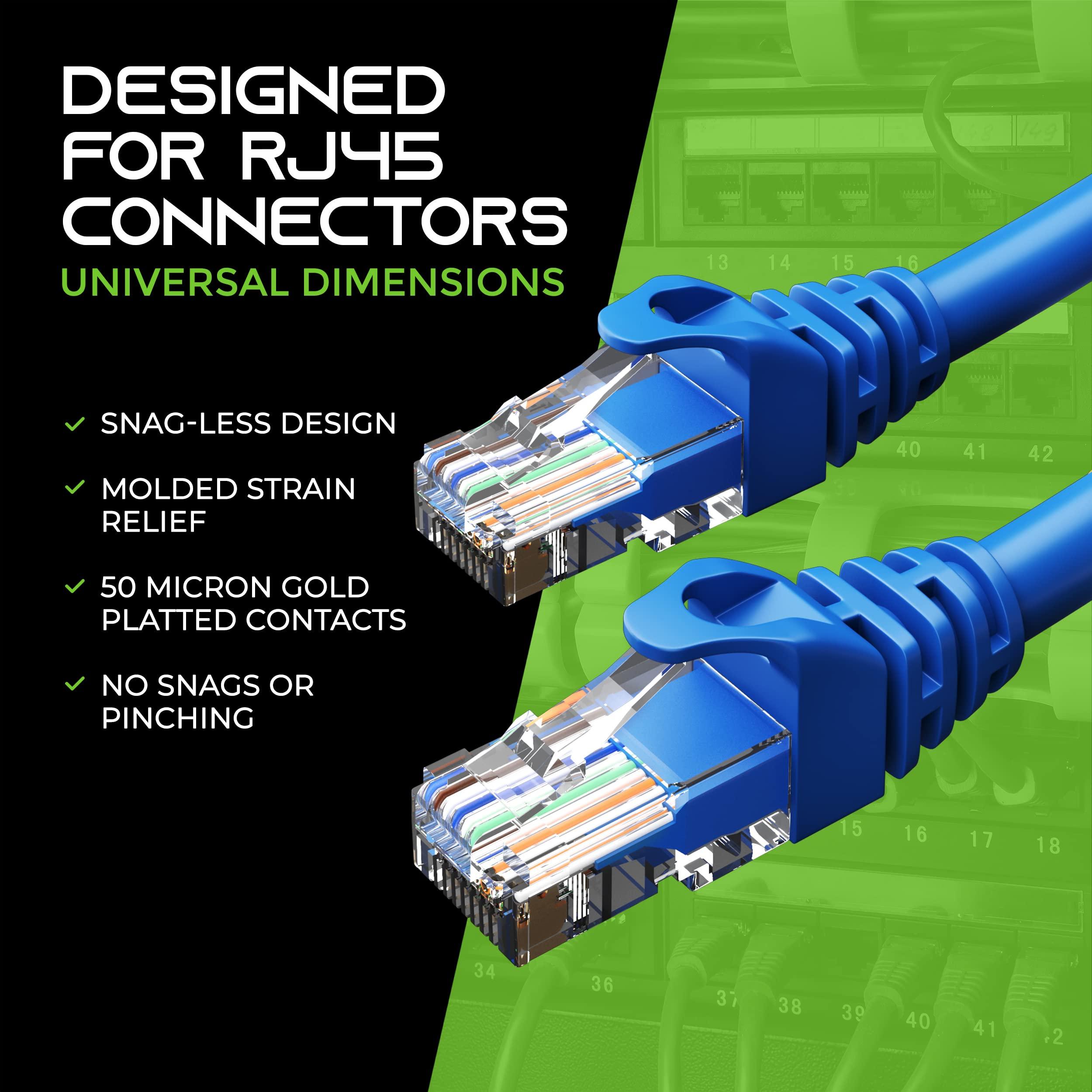 GEARit GEARit 20-Pack Cat6 Patch Cable 20 Feet Cat 6 Ethernet Cable Snagless Flexible Soft Tab - Preimum Series - Blue