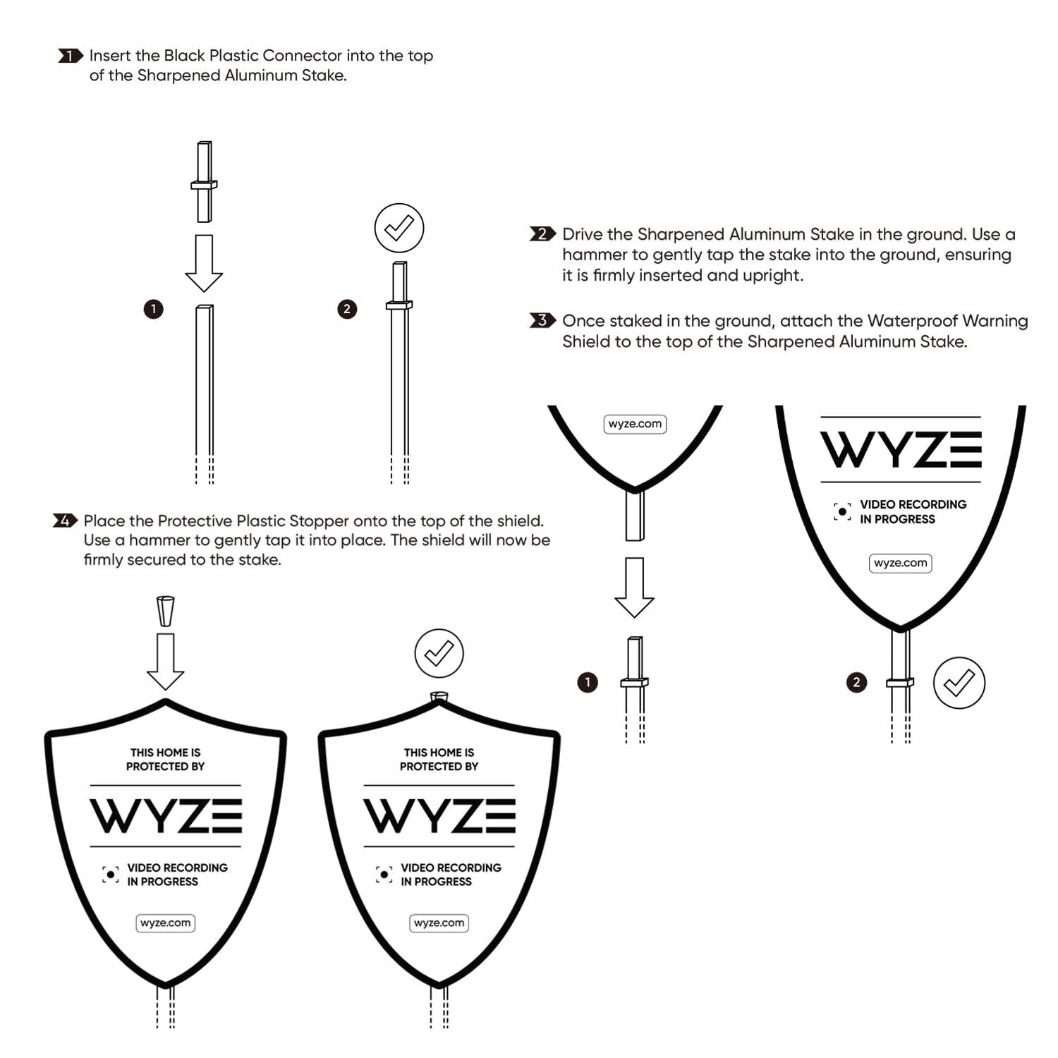 WYZE Cam Pan v2 1080p Pan/Tilt/Zoom Indoor with Color Night Vision and Reflective Security Yard Sign for Video Surveillance