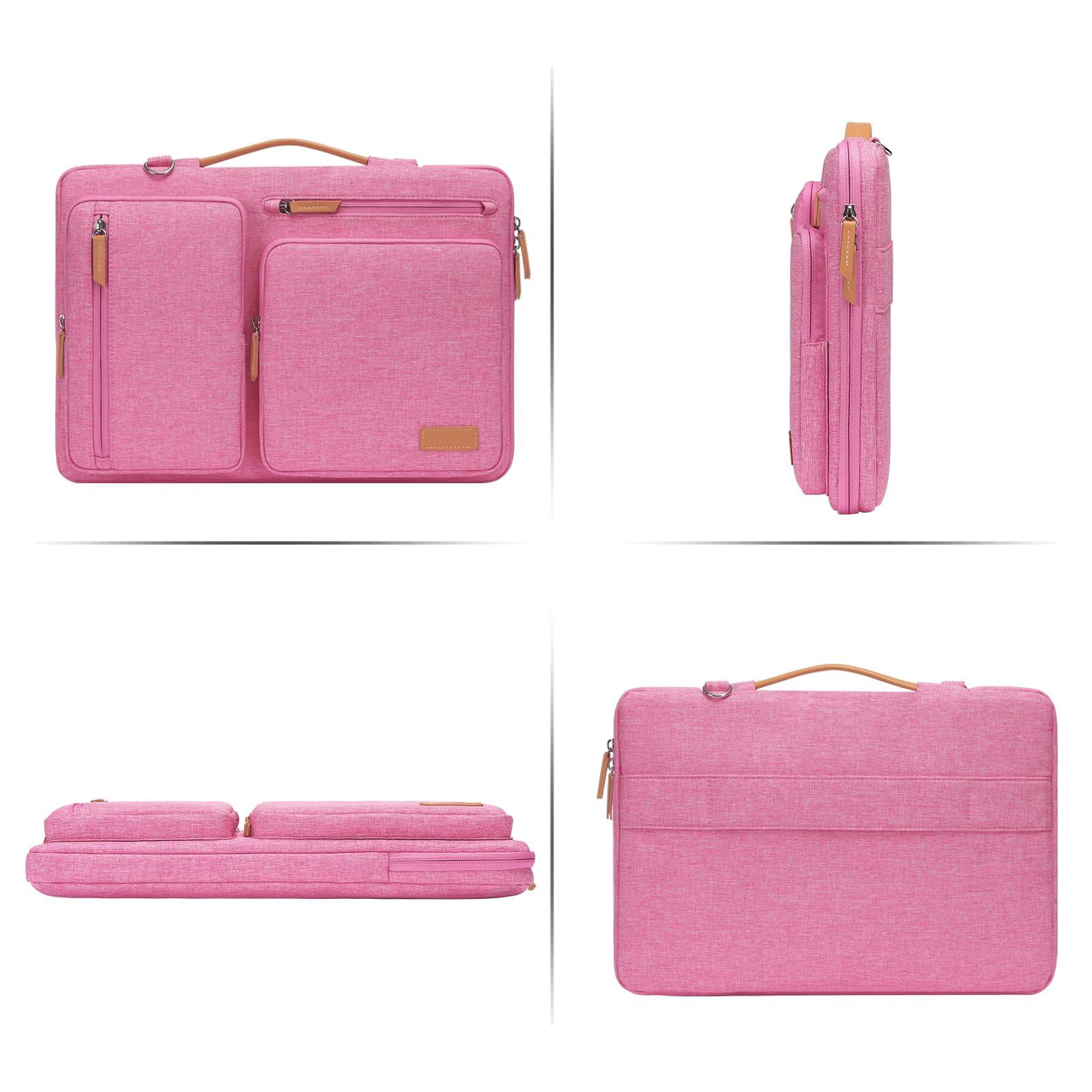 MOSISO MOSISO 360 Protective Laptop Shoulder Bag,13-13.3 inch Computer Bag Compatible with MacBook, HP, Dell, Lenovo, Asus Notebook,Side Open Messenger Bag with 4 Zipper Pockets&Handle, Rose Red