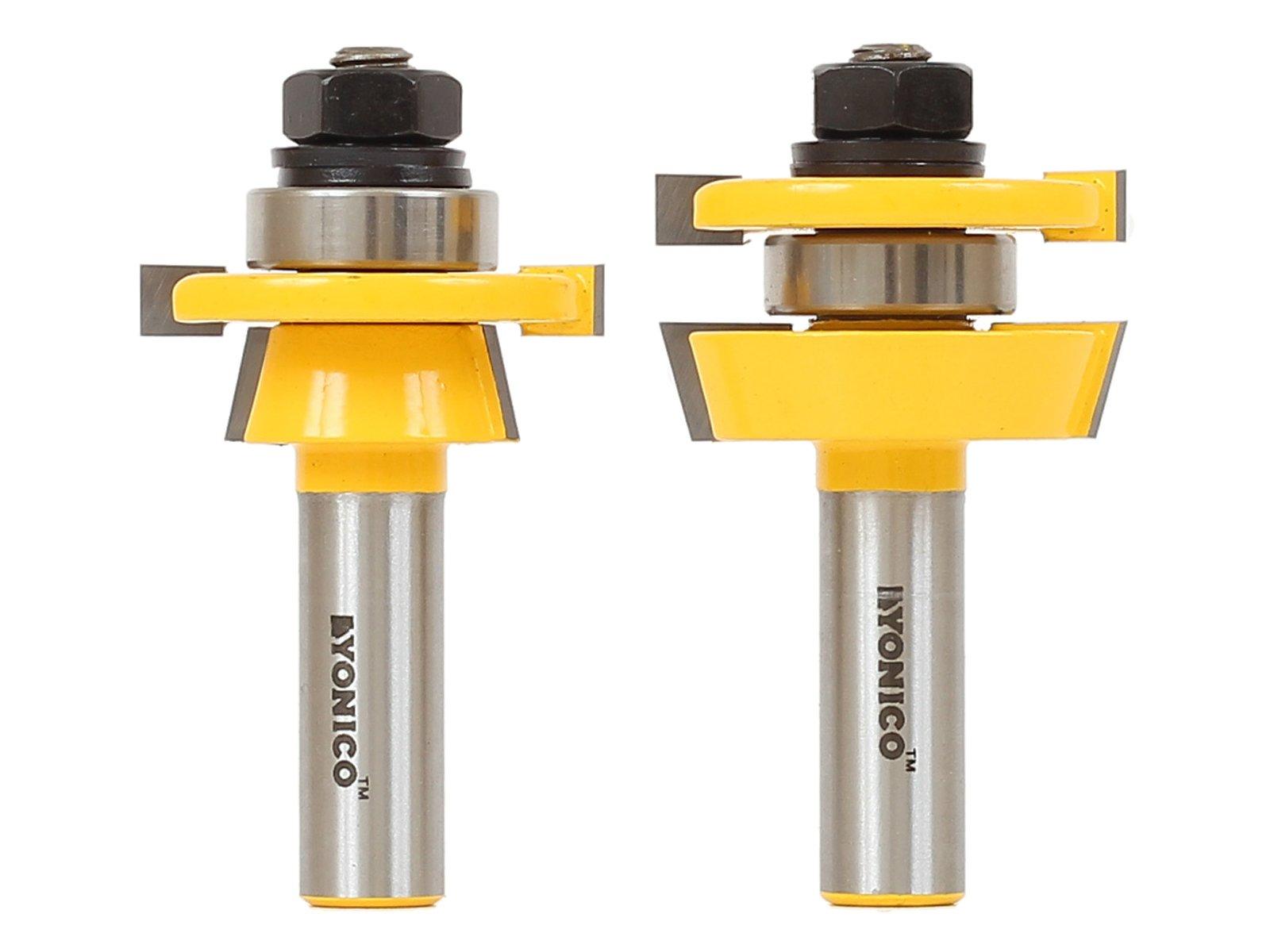 Yonico YONICO Cabinet Door Rail and Stile Router Bits Set 2 Bit Shaker 1/2-Inch Shank 12249