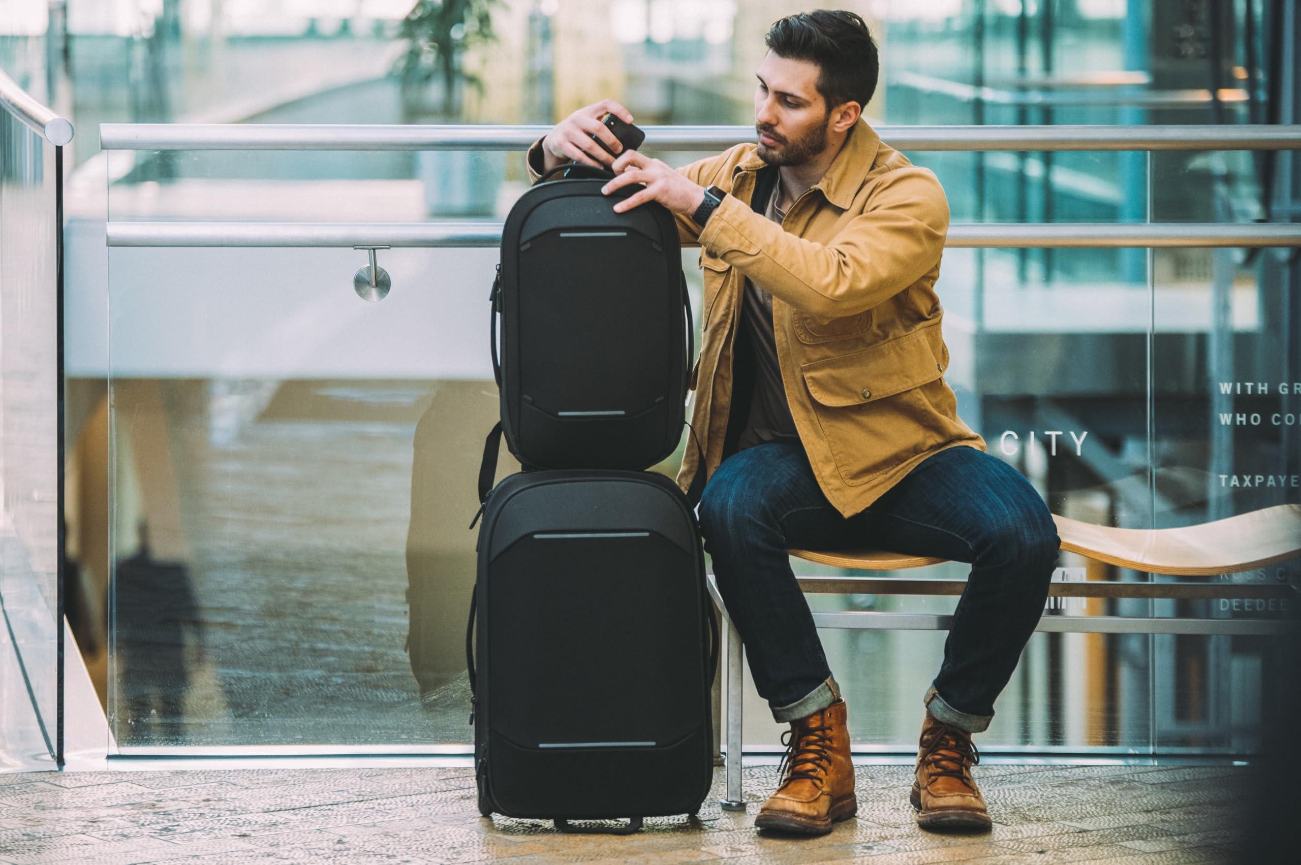 NOMATIC NOMATIC Navigator Carry-On 37L w/ 8L Built-In Expansion - Anti-Theft Carry-On for Airplane Travel - Premium Hardshell Roller Luggage, 17\" Laptop Compartment, Black