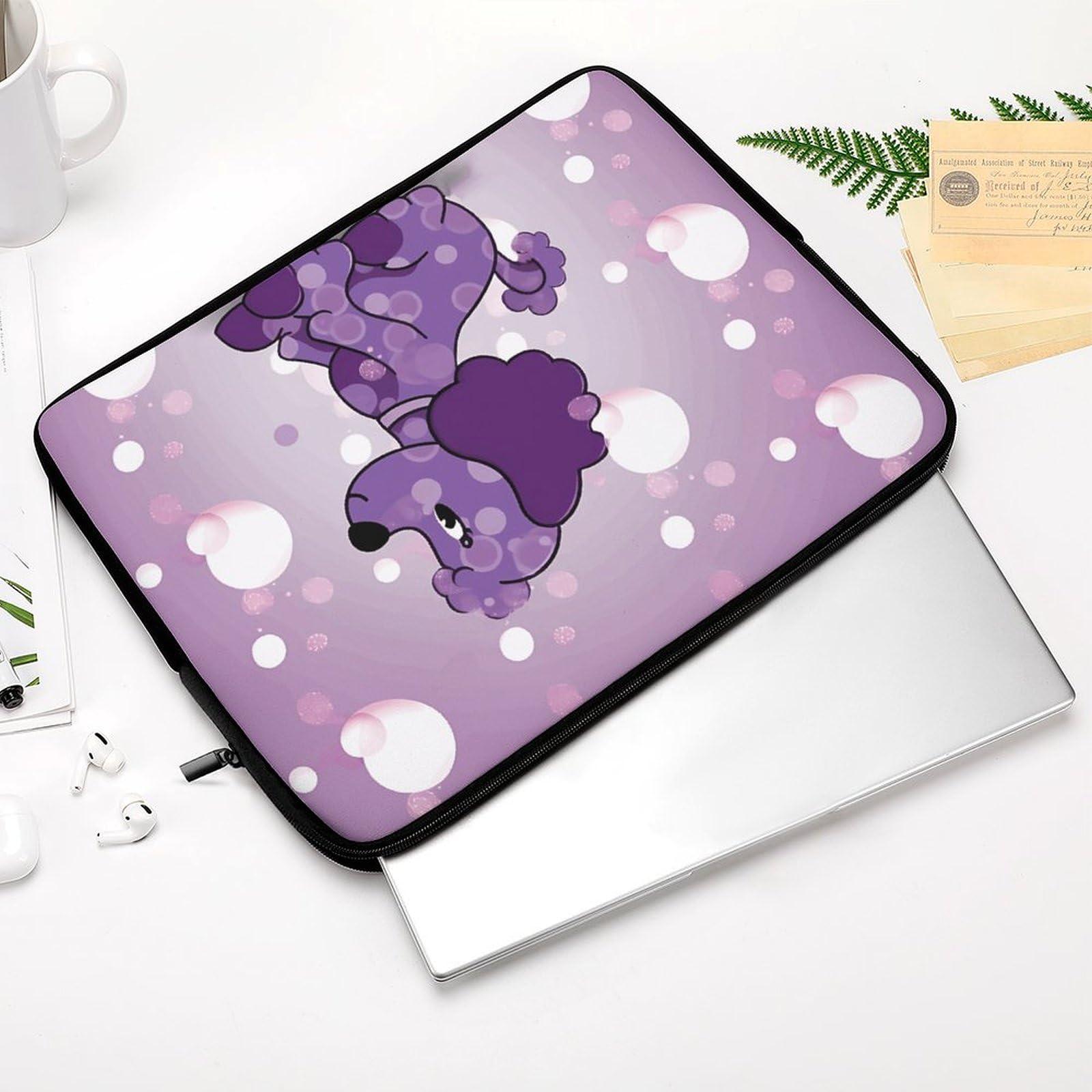 VTCTOASY Laptop Case Sleeve 15inch Shockproof Laptop Case Purple Poodle Polka Dot Laptop Sleeve Protective Carrying Case