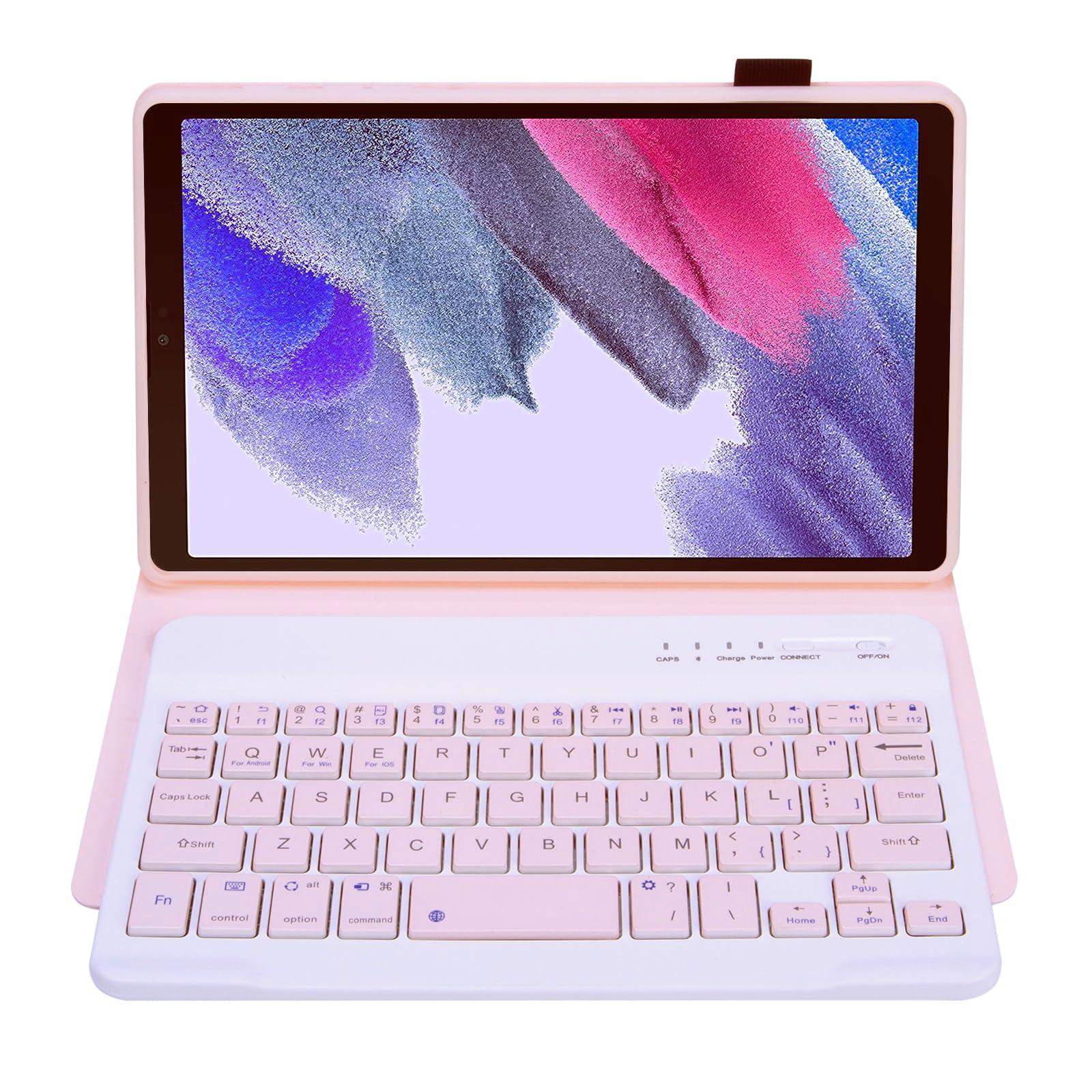 Lrufodya Lrufodya Keyboard Case for Samsung Galaxy Tab A7 Lite 8.7" 2021, Candy Colors Detachable Wireless Keyboard with Slim Cover for Model SM-T220 T225 T227 (Pink)