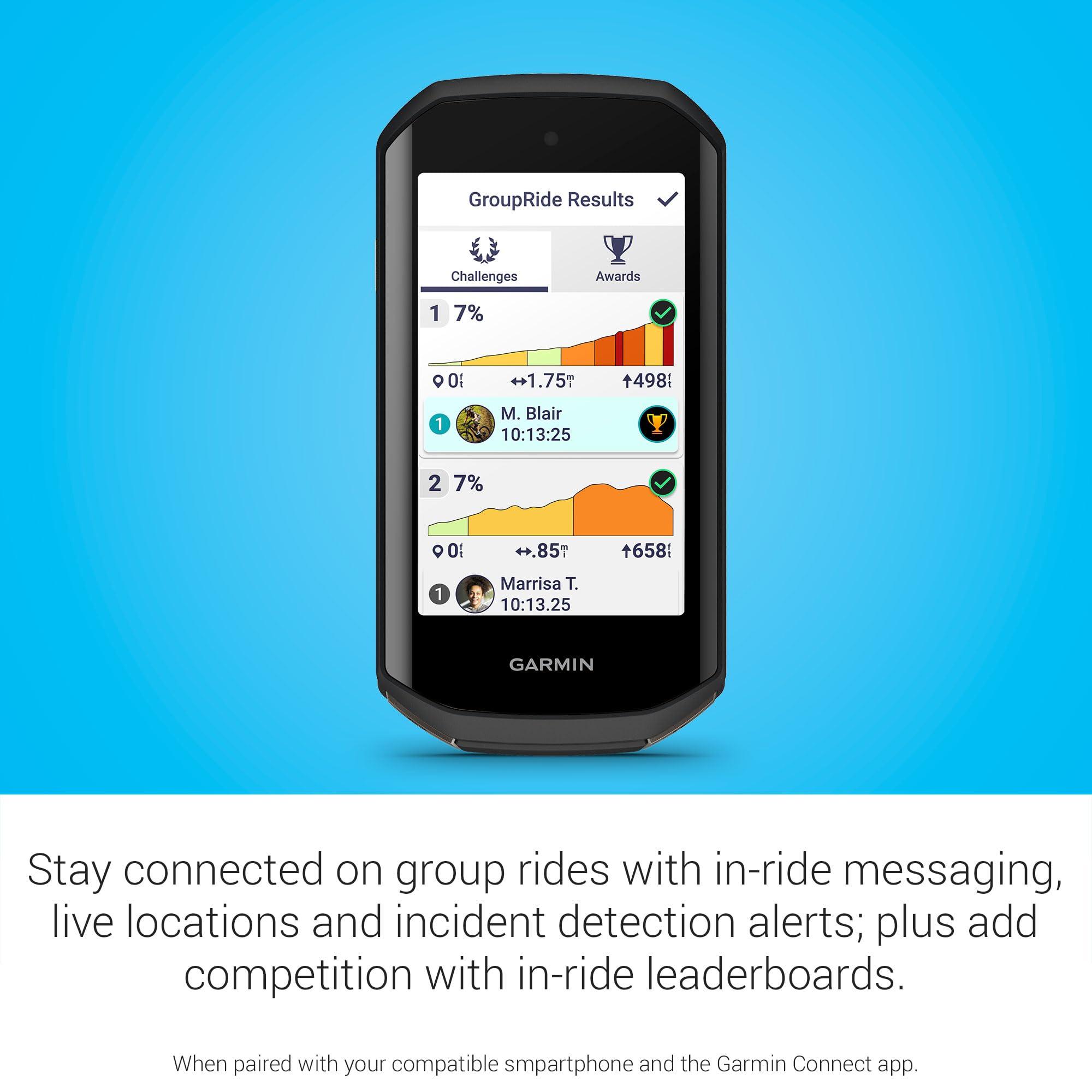 Garmin Garmin Edge 1050, Premium Cycling Computer, Vivid Color Touchscreen Display, Built-in Speaker, Advanced Training and Group Ride Features, Road Hazard Alerts