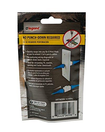 On-Q Legrand - On-Q Cat 6 Coupler, Keystone Insert, White, WP3452WHV1 0.8" x 3.125" x 5.0"