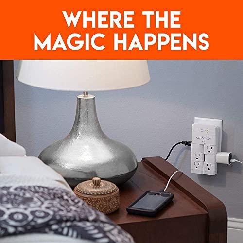 ECHOGEAR ECHOGEAR Low Profile Tilting TV Wall Mount & On-Wall Surge Protector with 6 Pivoting Outlets - for TVs 32-70" - 1080 Joules of Surge Protection