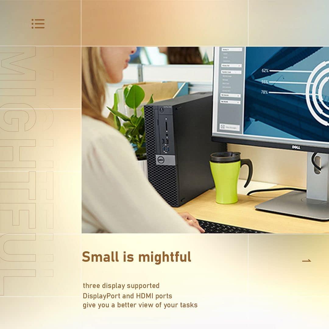 Dell Dell OptiPlex 7040 SFF Desktop Computer PC Intel Quad Core i7-6700 3.20GHz AX200 Built-in WIFI 6 Bluetooth 32GB DDR4 New 1TB NVMe M.2 SSD 2TB HDD HDMI Wireless Keyboard & Mouse Windows10 Pro (Renewed)