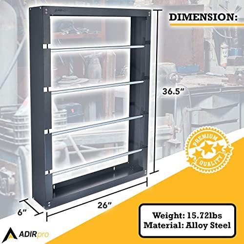AdirPro AdirPro Wire Spool Rack - Superior Strength Wire/Cable Dispenser - Conduit Display & Storage for Electrical Industrial & Retail Use (4 Rods, Grey)
