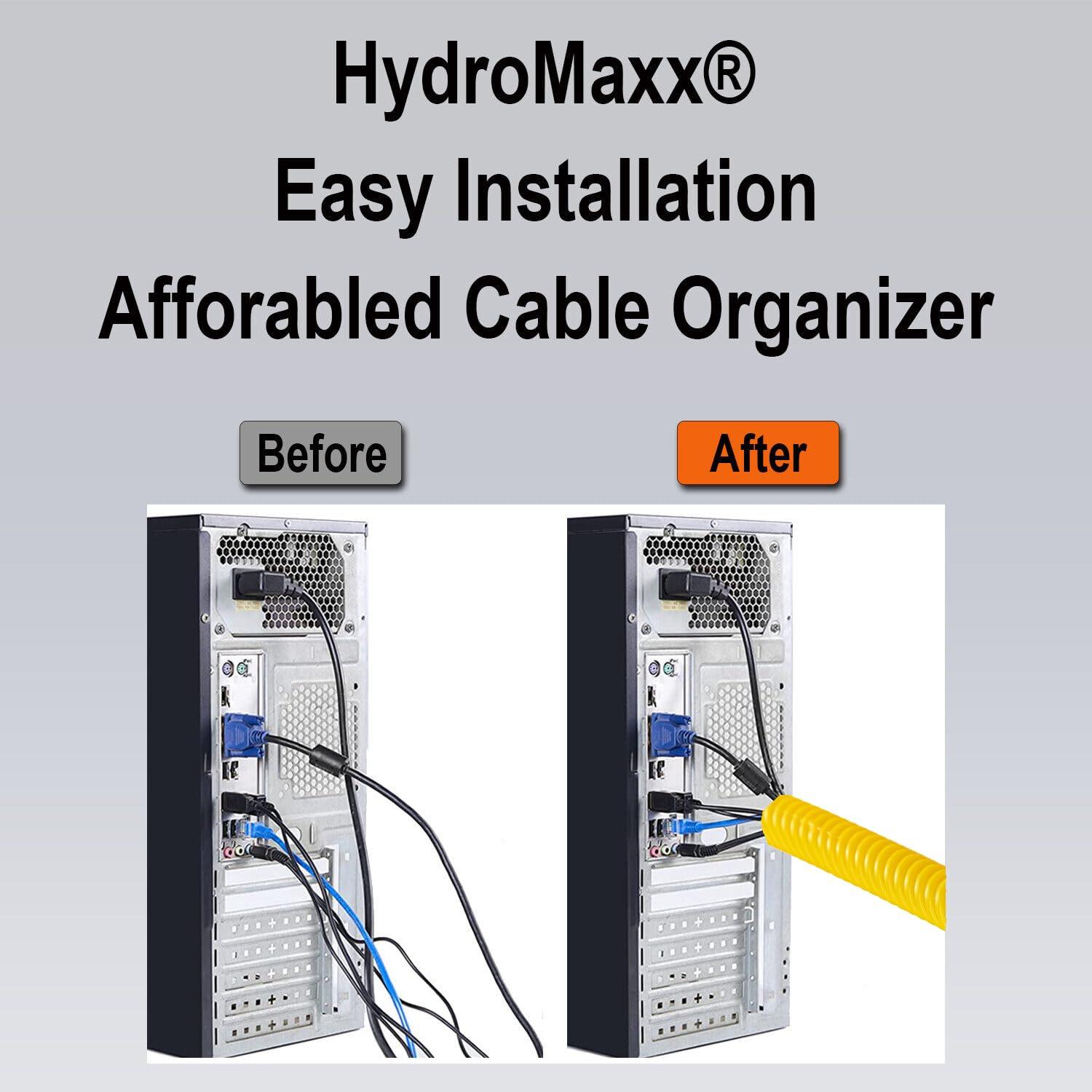 hydromaxx Flexible Polyethylene LDPE Non-Split Corrugated Wire Loom Tubing (1\" Dia. x 100 ft, Yellow)
