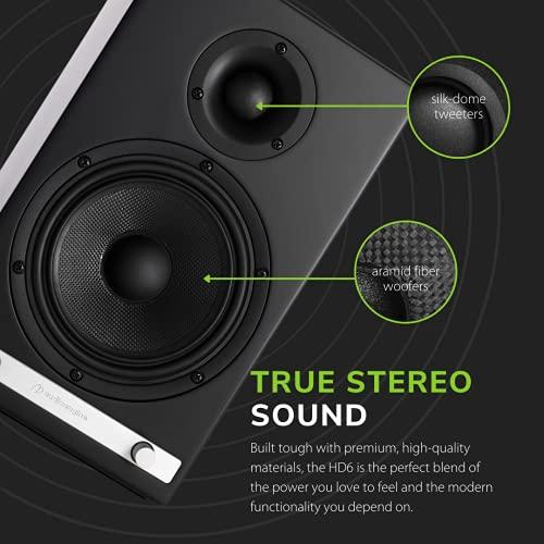 Audioengine Audioengine HD6 Premium Wireless 150W Bluetooth Speakers - Powerful Home Music System Bookshelf Speakers - Home Theater Systems, Studio Monitors - Clear Vinyl and Record Player Sound