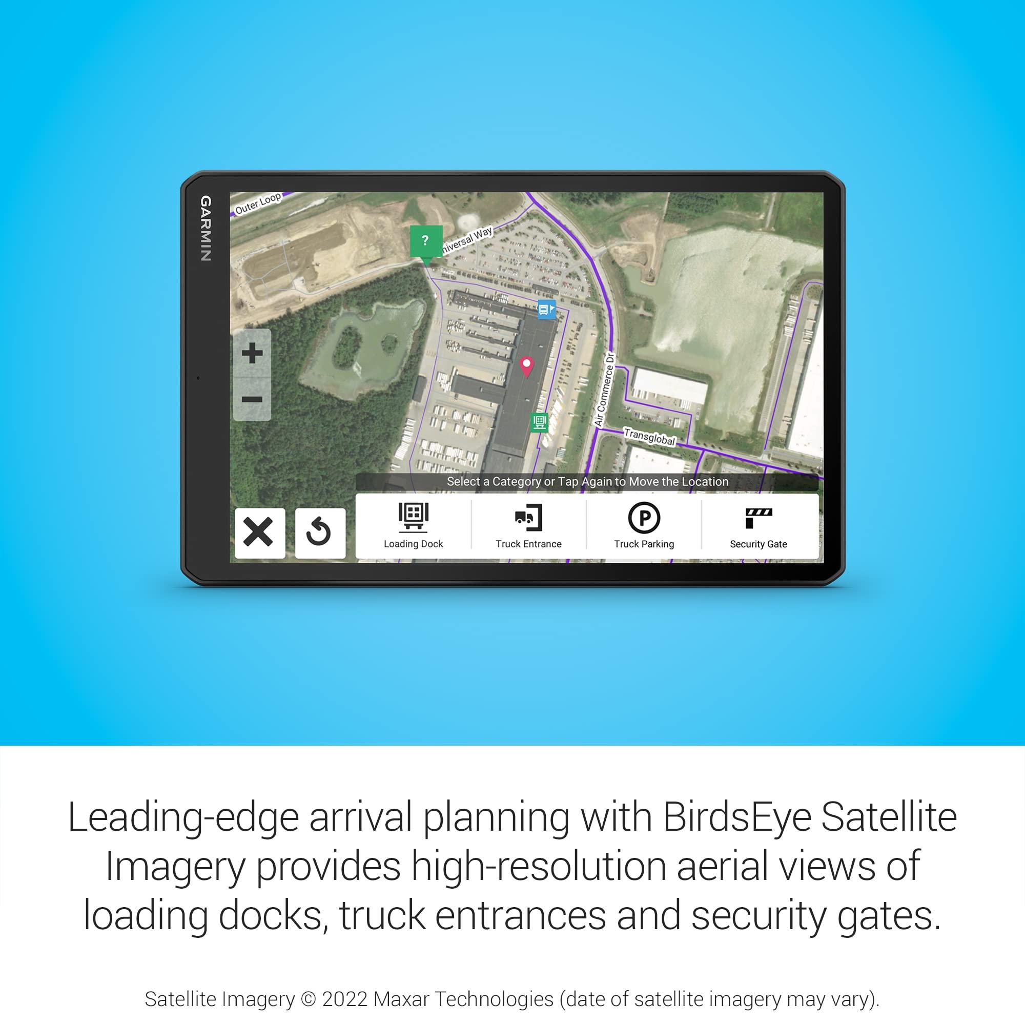 Garmin Garmin dzl OTR1010, Extra-Large, Easy-to-Read 10 GPS Truck Navigator, Custom Truck Routing, High-Resolution Birdseye Satellite Imagery, Directory of Truck & Trailer Services