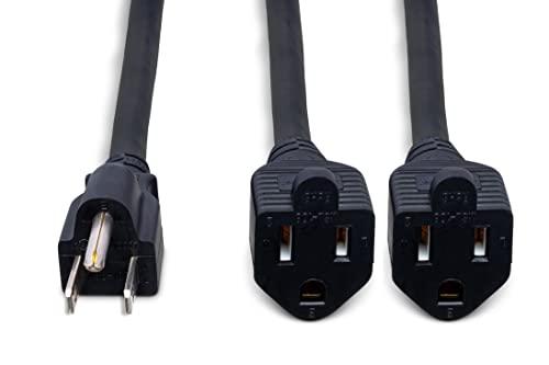 HOSA Hosa YAC-407 Dual NEMA 5-15R to NEMA 5-15P Power Extension Y Cable, 1.5 Feet
