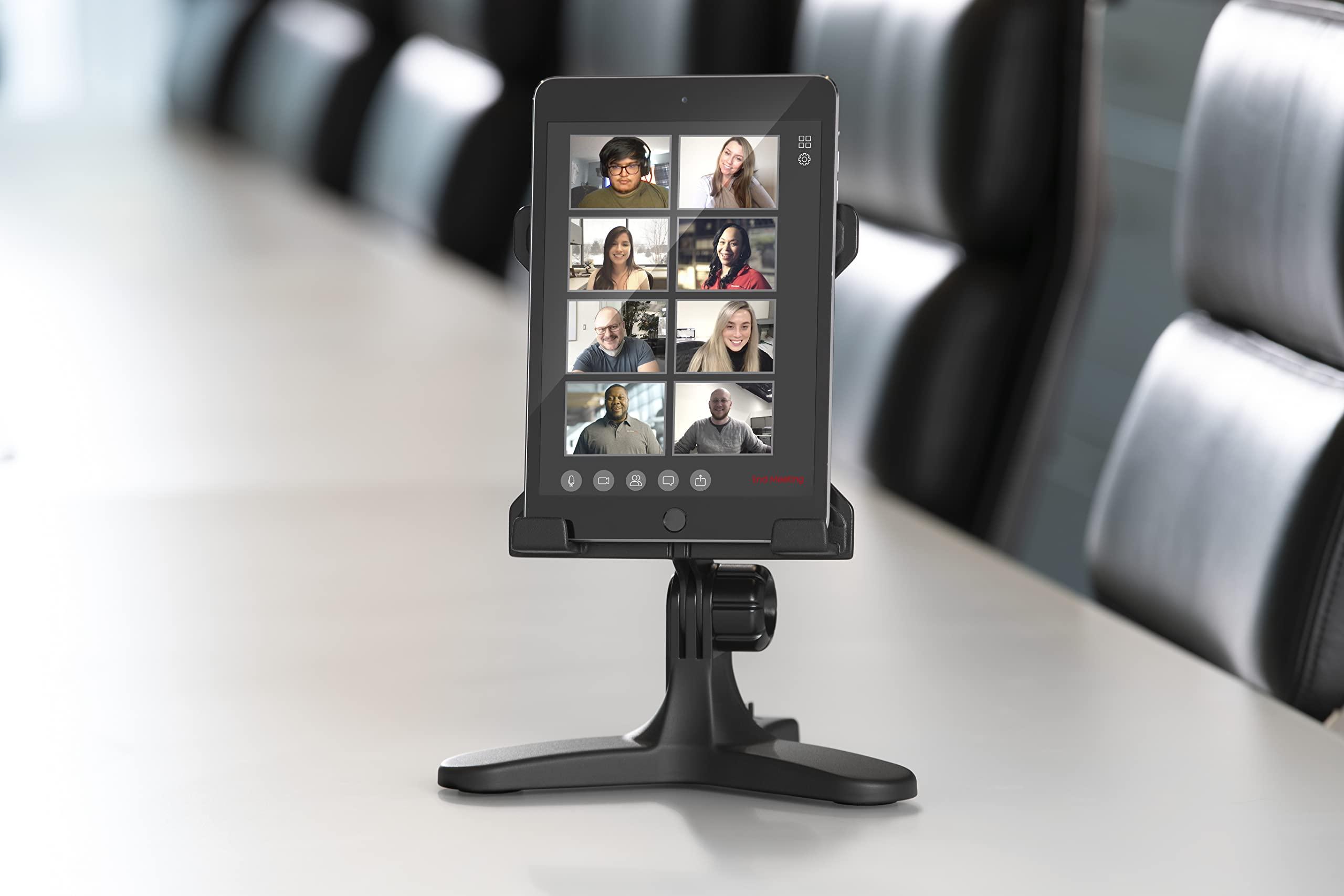 WeatherTech WeatherTech TabletHolder (Black/Red) with Silver Billet Knobs - Tablet Holder for Desktop, Tabletop or Kitchen Counter Top Non Slip Multi Surface Holder