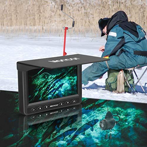 MOOCOR MOOCOR Underwater Fishing Camera, Portable Fish Finder Camera HD 1000 TVL Infrared LED Waterproof Camera with 4.3 Inch LCD Monitor for Ice Lake Sea Boat Kayak Fishing