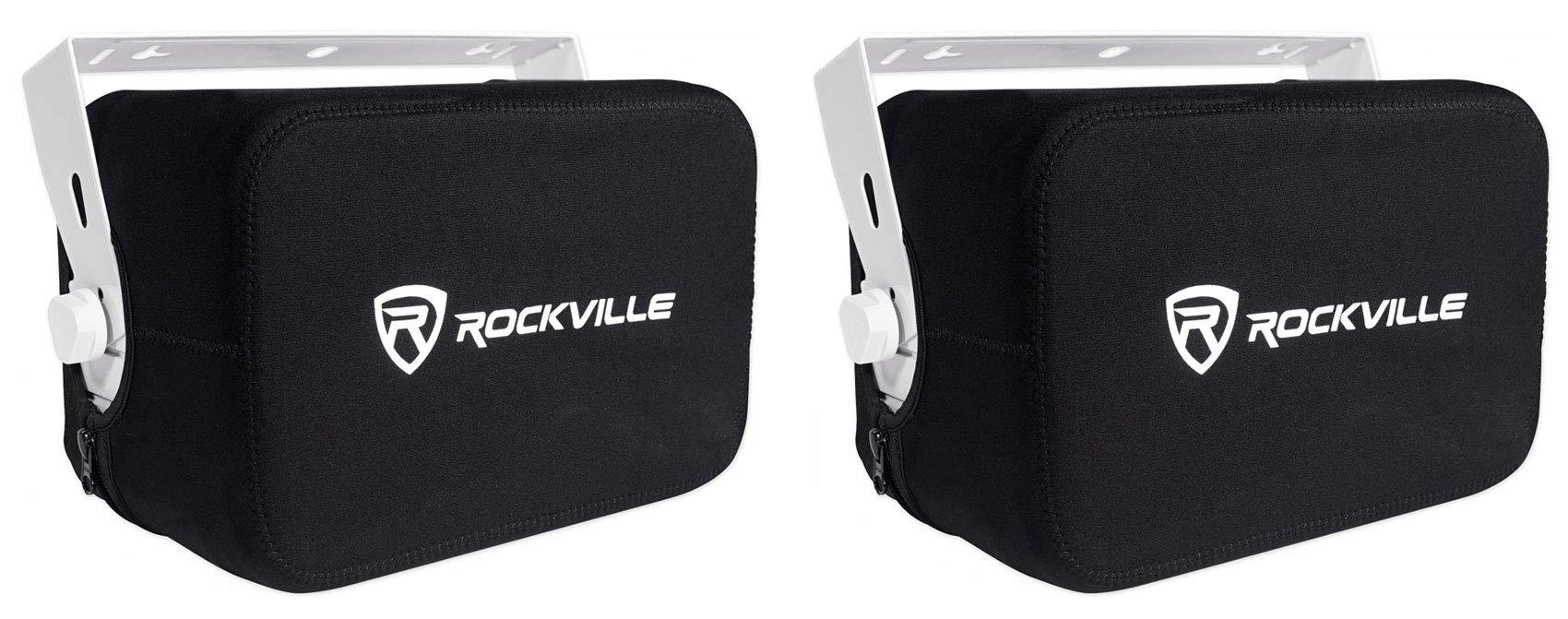 Rockville Rockville (6 HP65S 6.5\" Outdoor/Indoor Home Theater Speakers w/Swivel Bracket Bundle with (6) RWBC65S Neoprene Covers for Select 6.5\" Outdoor/Patio/Boat Speakers (12 Items)