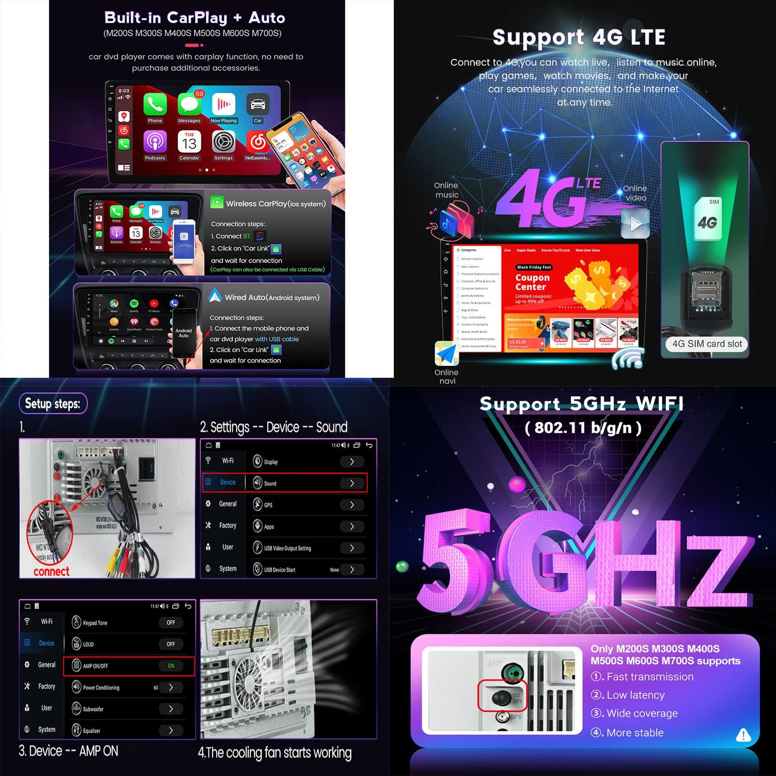 EsaSam EsaSam Android 12 Double Din Car Stereo 9 Inch Touch Screen Radio with GPS Navigation Bluetooth FM Radio Receiver for Seat Ibiza 2017~2020 Support Carplay/Auto/DSP/RDS/USB,8 core m400s 4g+64g