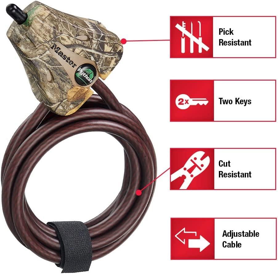 Master Lock Master Lock - Python Adjustable Camouflage Cable Locks #8418KA CAMO 3-Pack