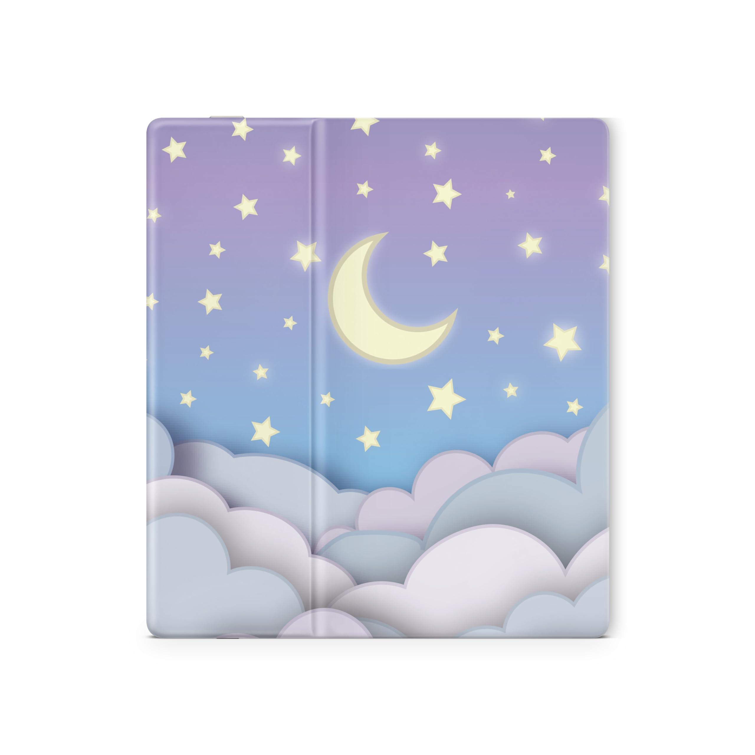 TACKY DESIGN Tacky Design Clouds Skin for Kindle Oasis Skin Decal, Purple Sky Moon Skin for Kindle Stickers, Premium Vinyl 3M Full Wrap for Kindle Skin Covers for (Kindle Oasis (10th Gen, 2019))