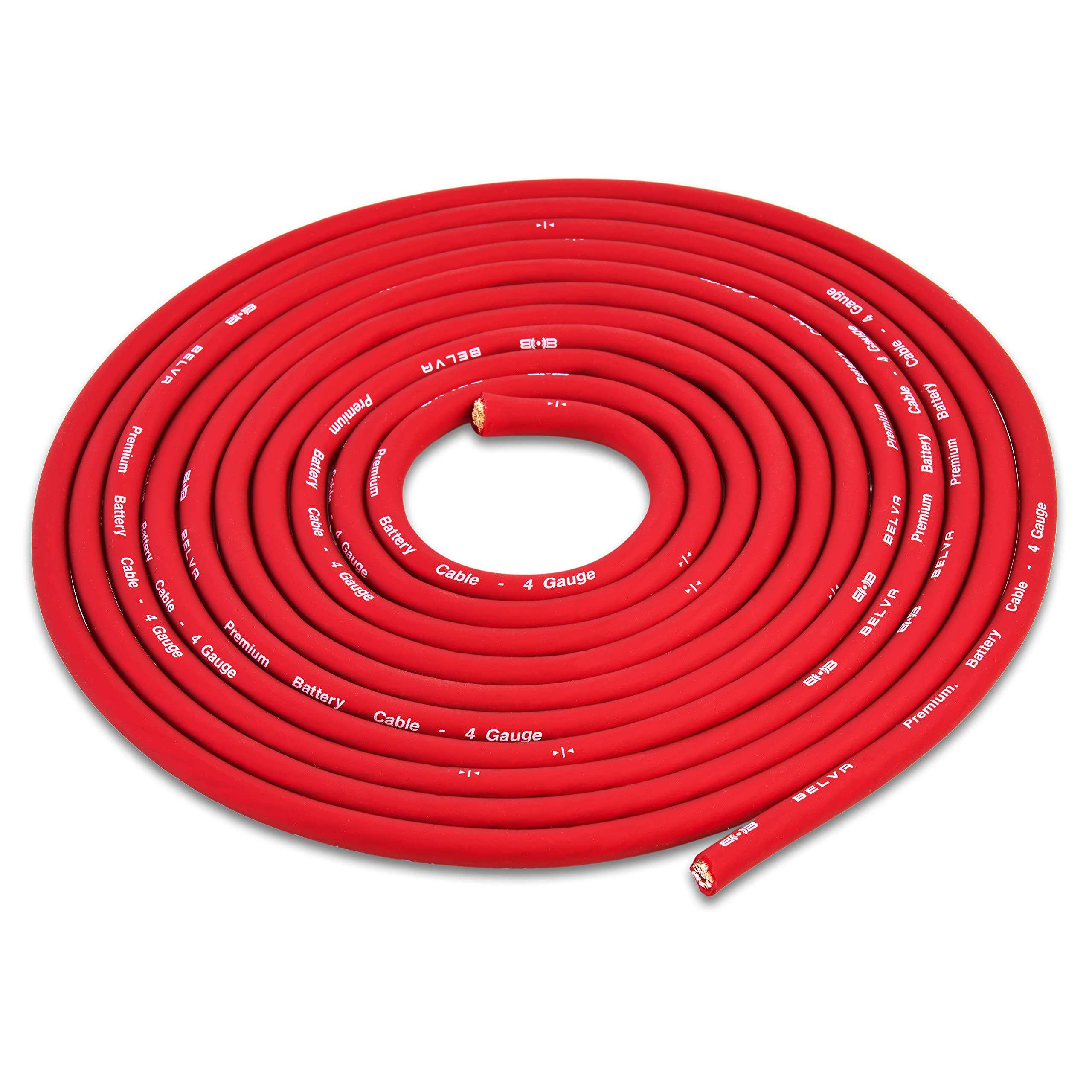 BELVA Belva True 4 Gauge AWG Premium CCA Complete Amplifier Wiring Kit with OFC 2-Channel RCA Cable - BAK42 RED