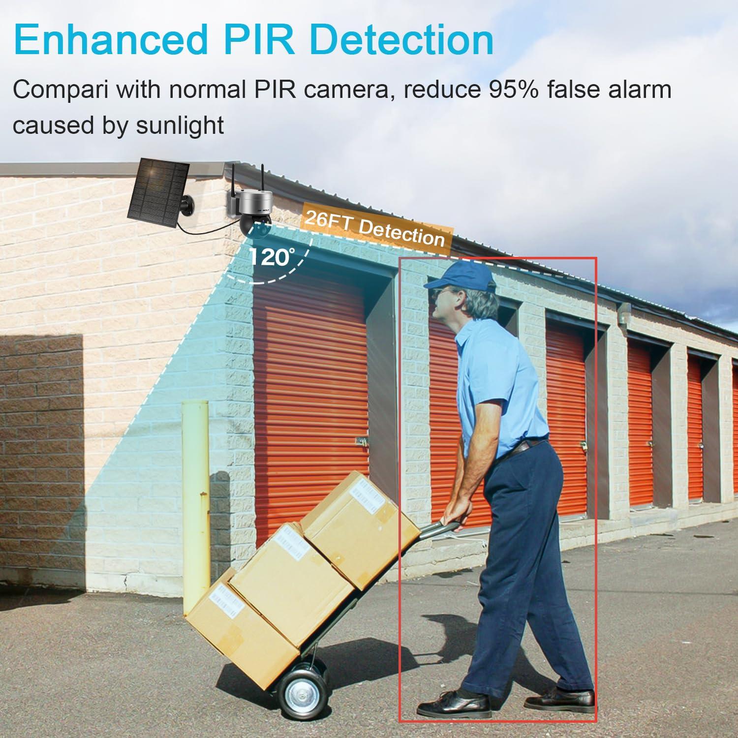 GENBOLT GENBOLT 4g LTE Cellular Security Camera Wireless 2K, 6W 12000mAh Battery Operated Surveillance Camera No WiFi, PTZ IP Camera System with SIM Card Cellular, PIR Siren Alarm Humanoid Detection