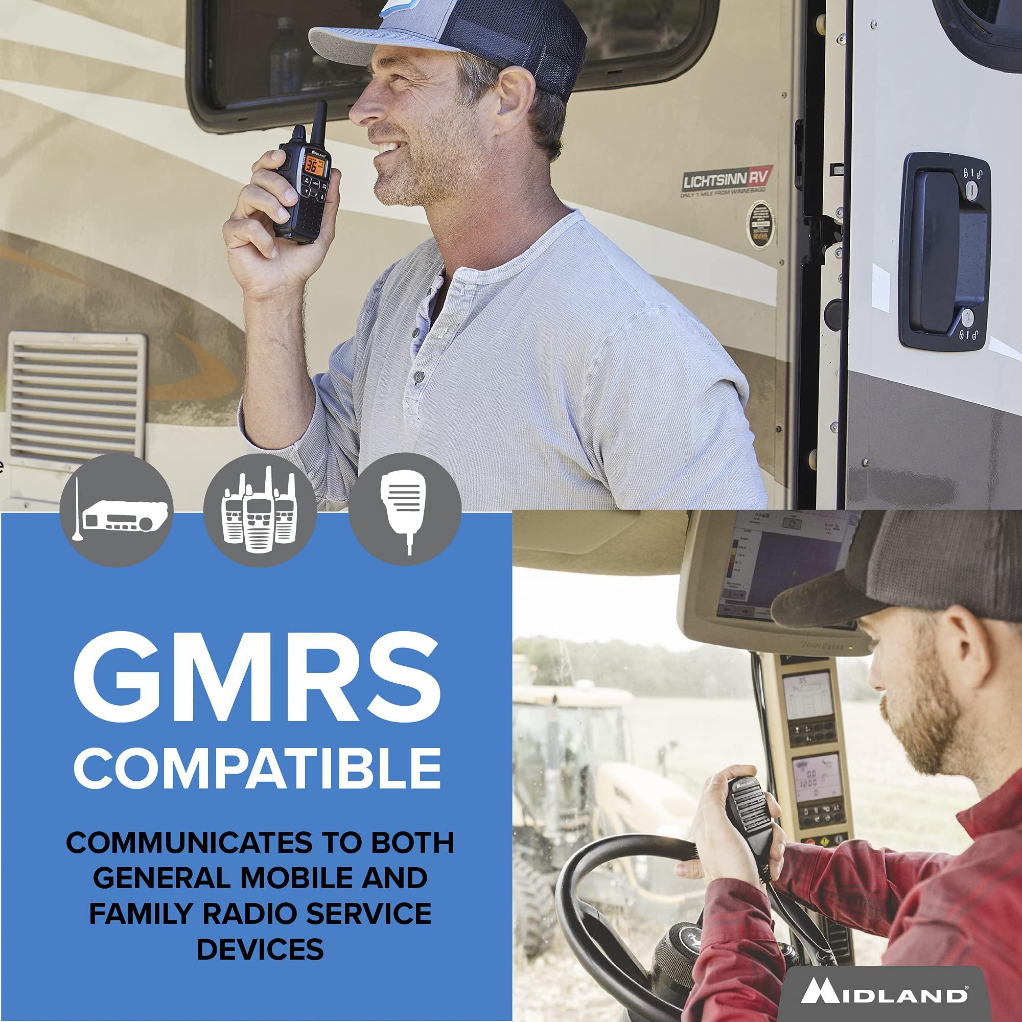 Midland Midland MXT115AGVP3 - 15 Watt GMRS MicroMobile Two Way Radio - Off Roading Outdoor Farm Radio - Extended Range 3dB gain Ghost Antenna, Antenna Cable, Mounting Bracket - Farm Tractor Bundle