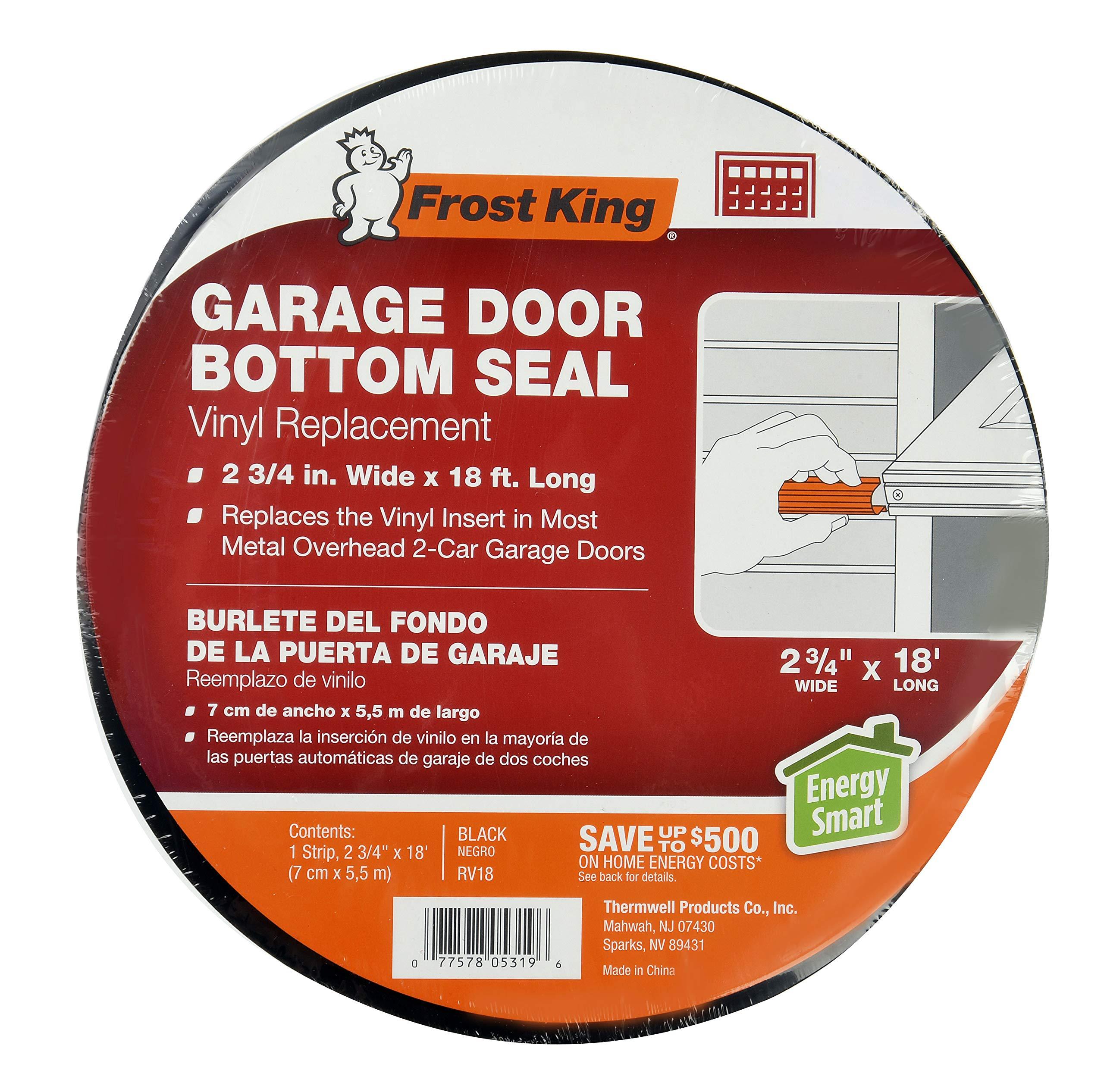 Frost King Frost King RV18 Vinyl 2-Car Garage Door Bottom Weather-Seal Replacement, Black