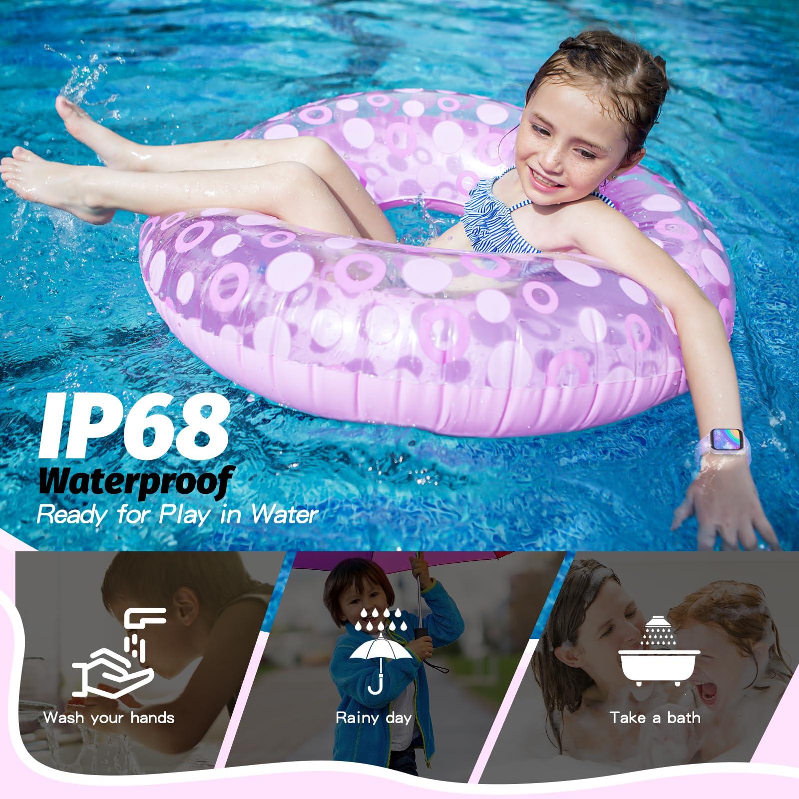 YOUSOKU YOUSOKU Kids Smart Watch Girls Boys, Fitness Tracker for Kids, 1.5 Inch DIY Dial, 19 Sport Mode, Sleep Monitor, Pedometers, Heart Rate, IP68 Waterproof, Great Gift for Boys Girls Teens