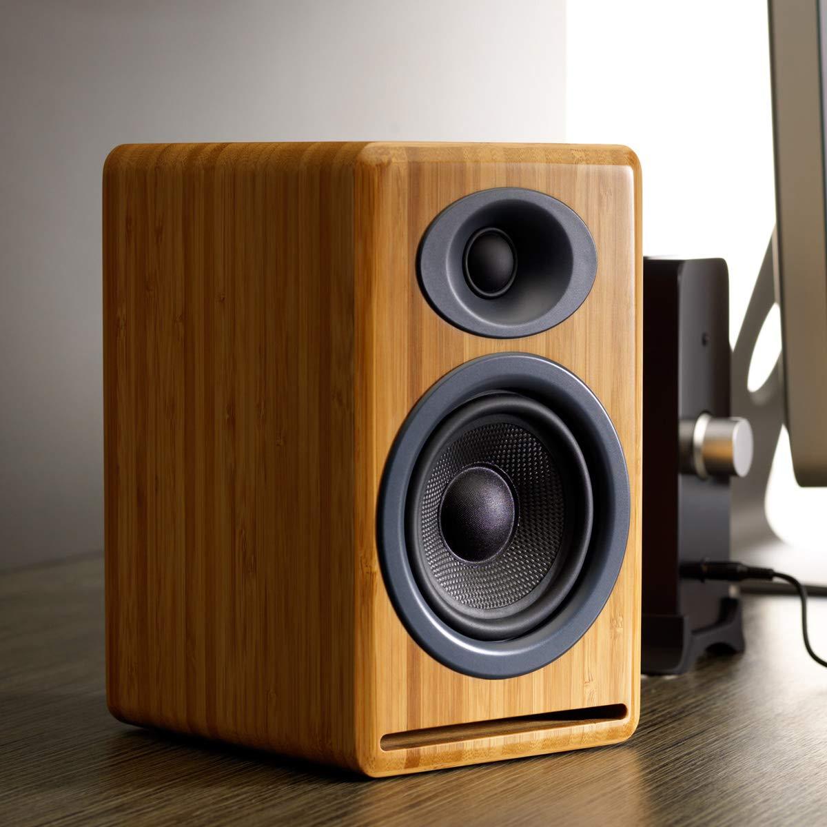 Audioengine Audioengine P4 Passive Bookshelf Speakers - Compact Speakers and Home Music System | 2-Way Powered Speakers (Bamboo)