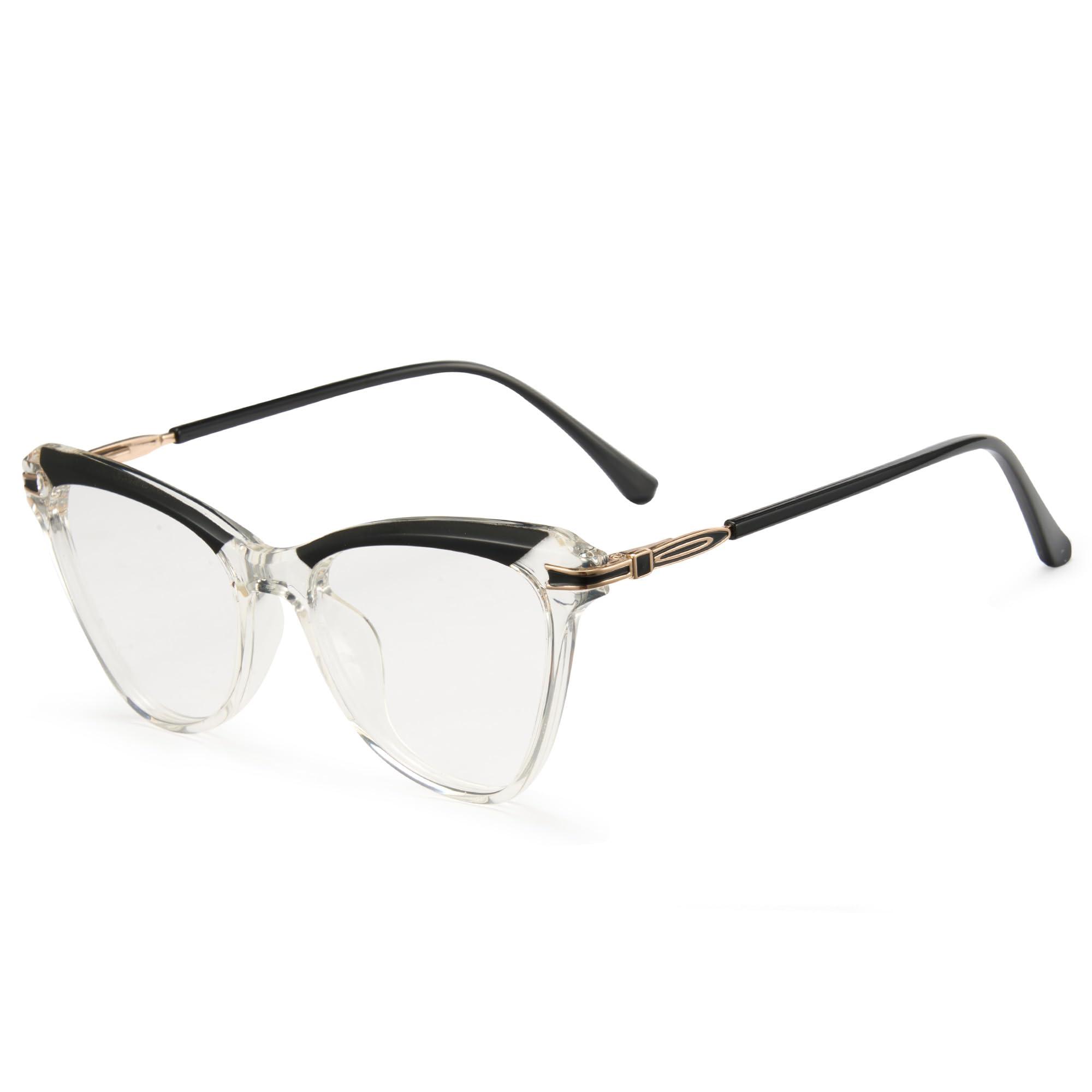 Cyxus Cyxus Cat Eye Blue Light Blocking Glasses for Women Men Tr90 Frame Anti Eye Strain UV400 Protection Computer Glasses 8189 Transparent