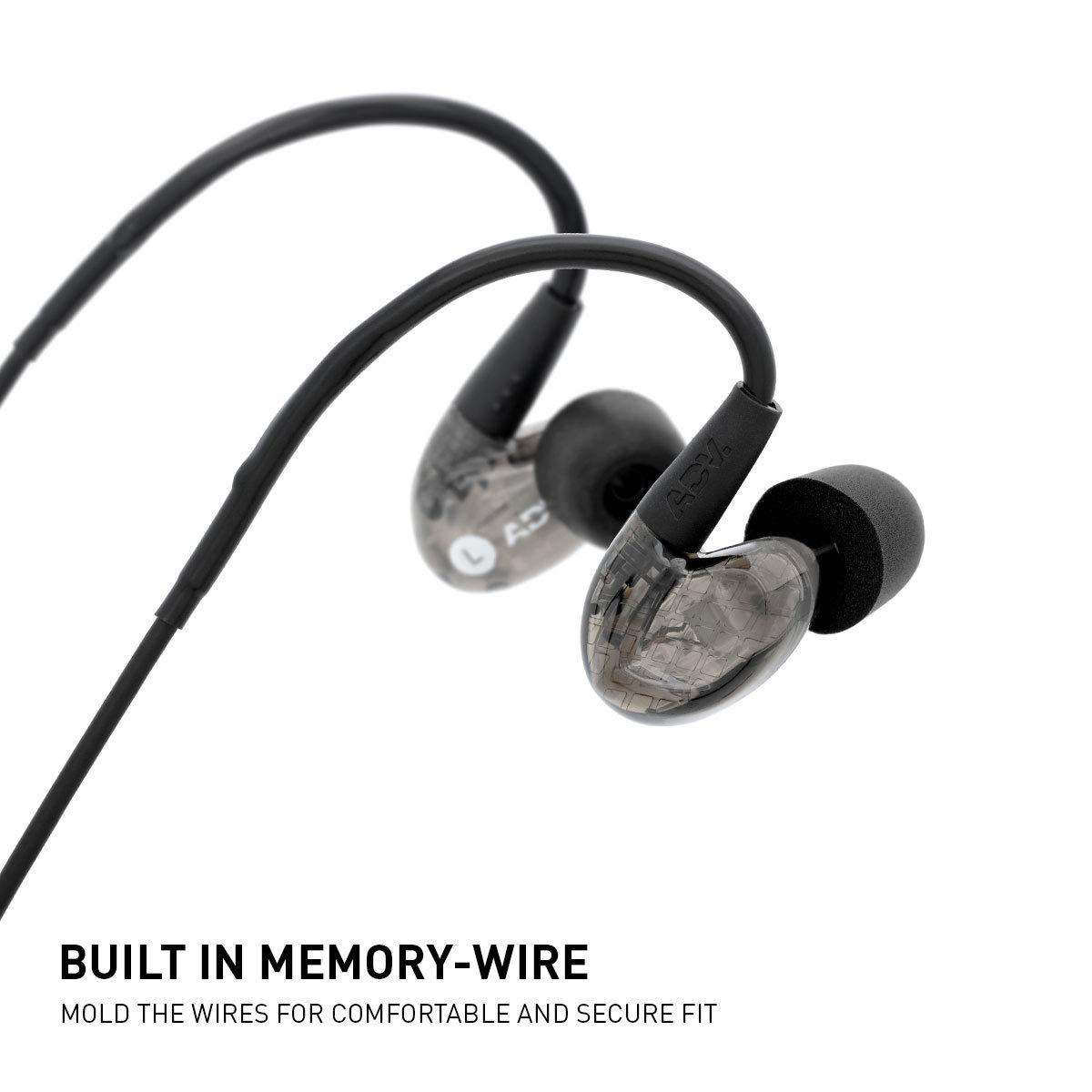 ADVANCED SOUND GROUP ADVANCED SOUND GROUP ADV. Model 2 Live Edition / 3.5 mm Jack Phones/Laptops Sweatproof, Running, Workout Gym Wired in-Ear Headphones Without Mic, Black