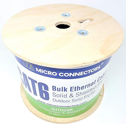 MICRO CONNECTORS Micro Connectors 500' Solid Shielded (Stp) Cat6 Outdoor, UV Resistant and Waterproof Bulk Ethernet Cable - White (TR4-560WOU-500)