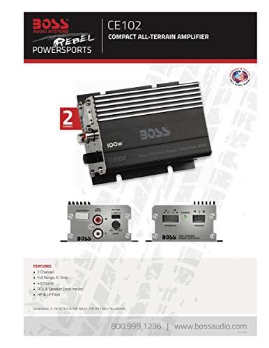 BOSS Audio Systems BOSS Audio Systems CE102 2 Channel Car Amplifier - 100 Watts, Full Range, Class A/B, IC (Integrated Circuit)