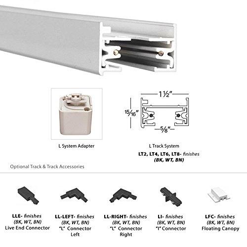 WAC Lighting WAC Lighting L Track 6FT Single Circuit Field Cuttable 120V Track for L Style 2-Wire Track Fixtures with 2 Endcaps in Brushed Nickel