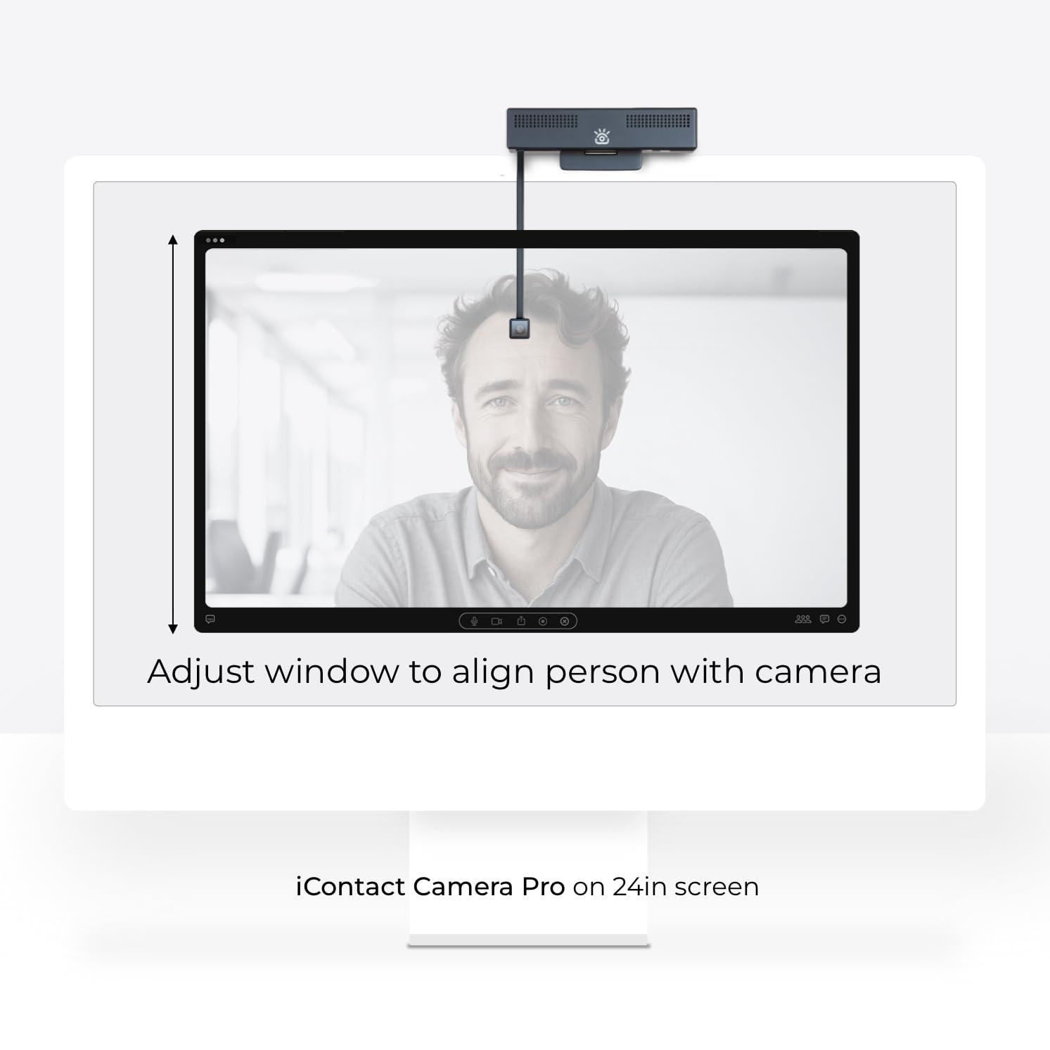 iContact Camera iContact Camera Pro 4K HD Webcam with Eye Contact, Noise Cancelling Mic, Plug and Play USB for Mac & PC Zoom, Skype, Teams, Conferencing and Video Calling