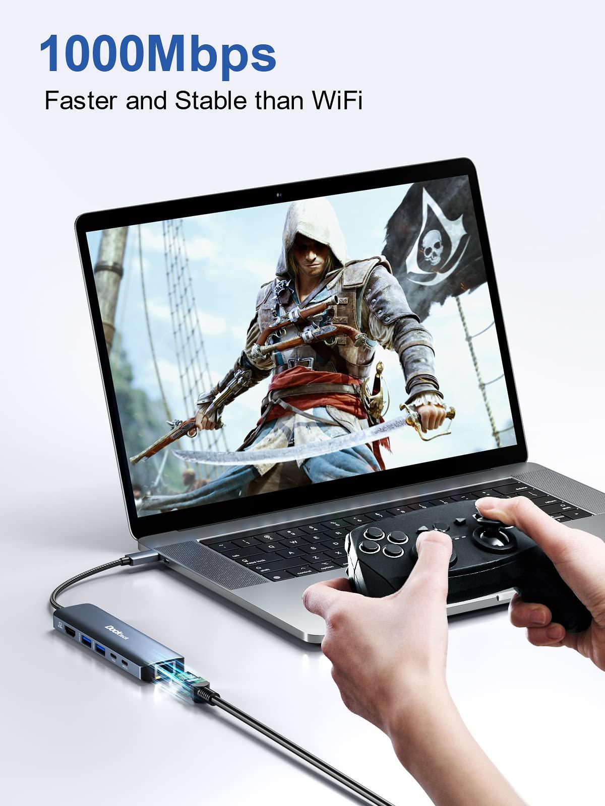 dockteck Dockteck 6 in 1 8K 30Hz & 4K 60Hz USB C Hub Adapter Multiport