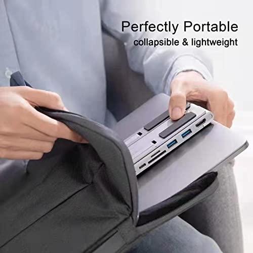 Hyper HyperDrive 7 in 1 USB C Hub Laptop Stand - HDMI 4K30Hz, USB-C 100W PD, USB-A 5Gbps, SD/MicroSD, Compatible with MacBook/iPad/Windows/Chrome - 10-17 Laptop Docking Station Stand
