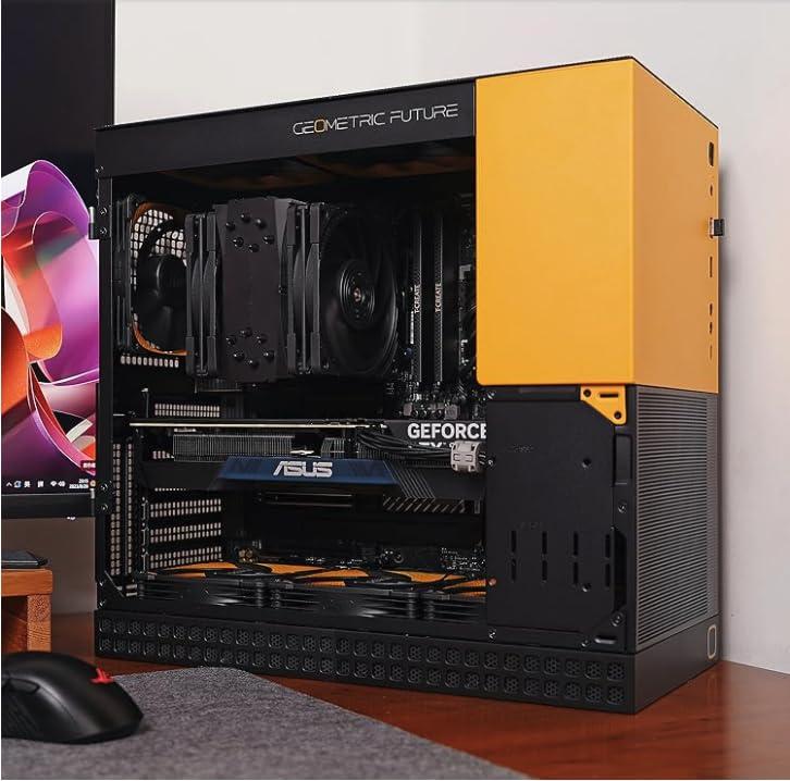 Geometric Future Geometric Future M4 King Arthur White mid/Mini Tower, E-ATX/ATX Gaming Case, Glass/ 1.2mm Steel, Vertical Air Tunnel Design, Type C, 360/240 Radiator, Vertical GPU Mount, GEO-M4-KAW(PC Case ONLY)