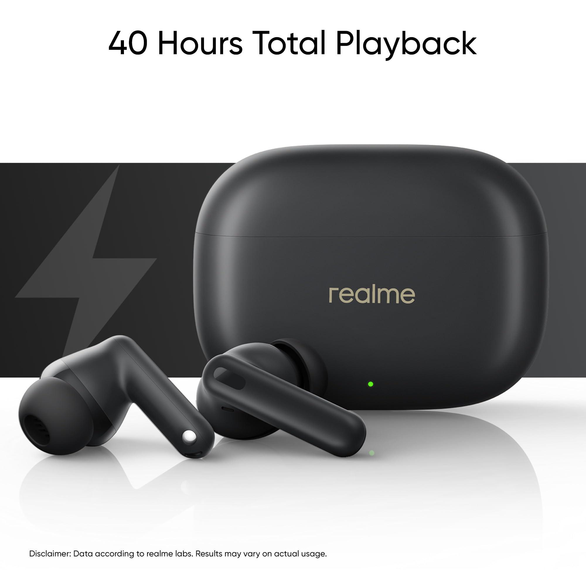 realme realme Earbud T300, Deep Bass, 30db ANC, Immersive Sound, Up to 40 Hour Playtime with Charging case, Bluetooth 5.3, Youth White