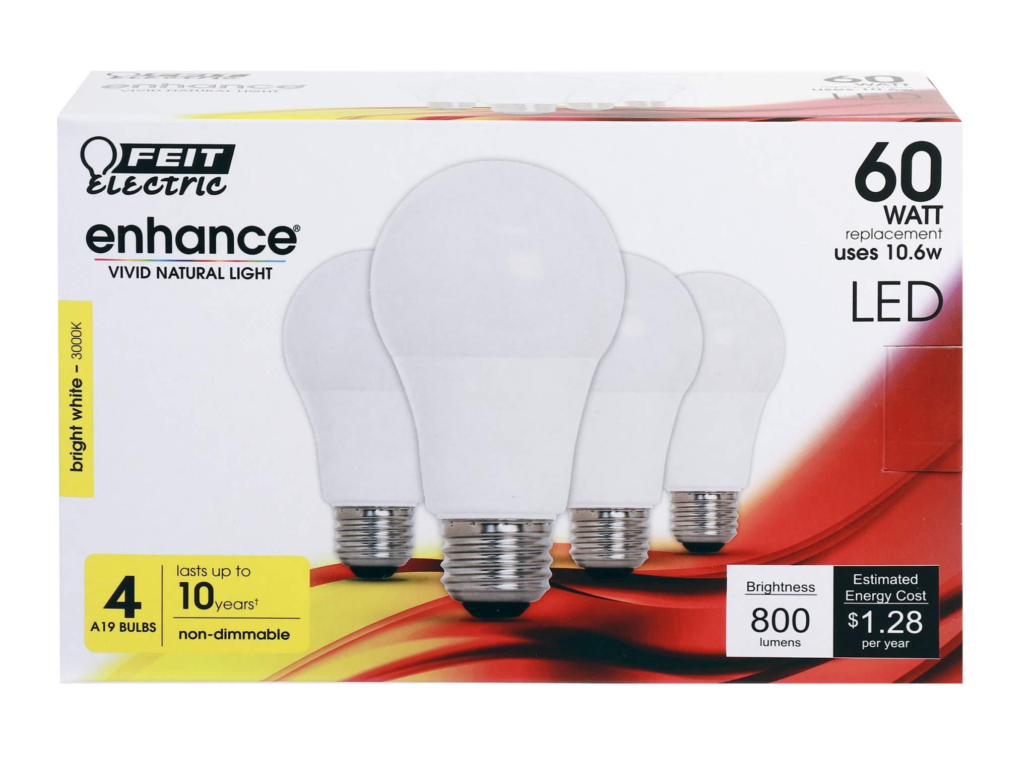 Feit Electric Feit Electric 4PK 8.8W WW A19LED Bulb