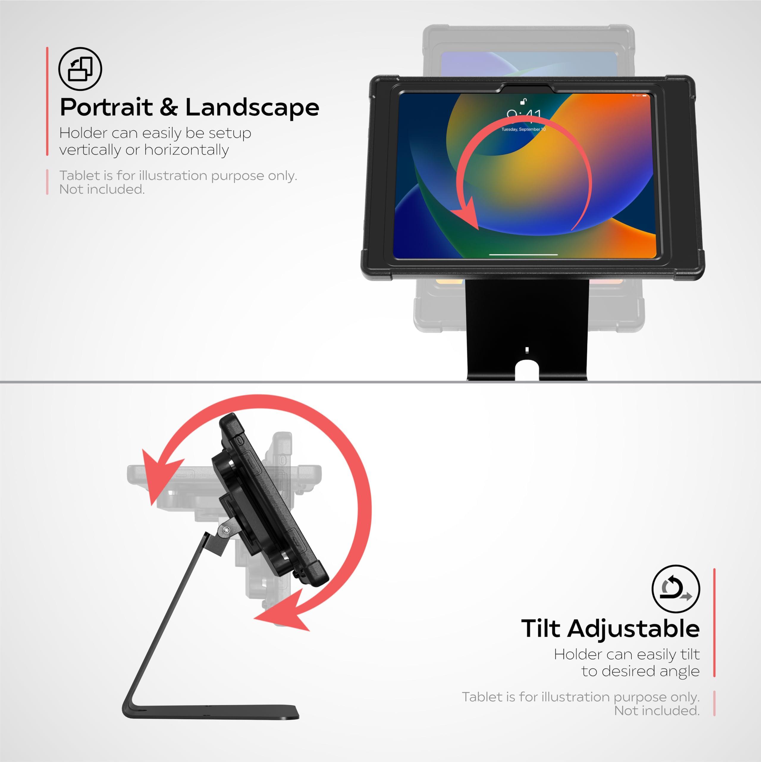 CTA Digital CTA Digital Wireless Security Kiosk VESA Quick Release Security Kiosk with Wireless Inductive Charging Case for iPad 10th Generation 10.9-inch & More 10.9-inch Tablets - Black (PAD-ICCTKS109)