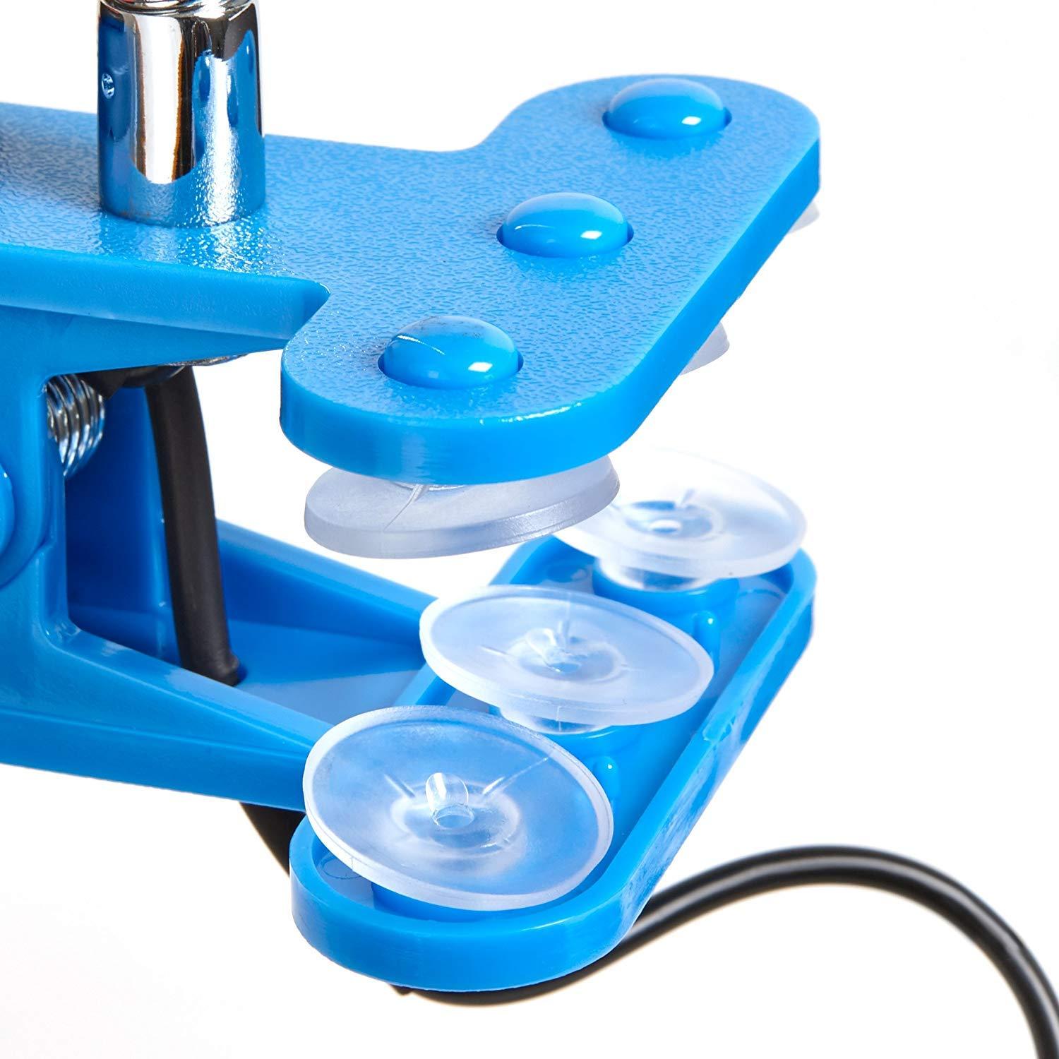 Newhouse Lighting Newhouse Lighting NHCLP-LED-BLU Blue Metal Flexible Clamp-Style LED Goose Neck Desk Lamp in 3000K Warm White Color Temperature with Power Adapter and 6 ft. Power Cord