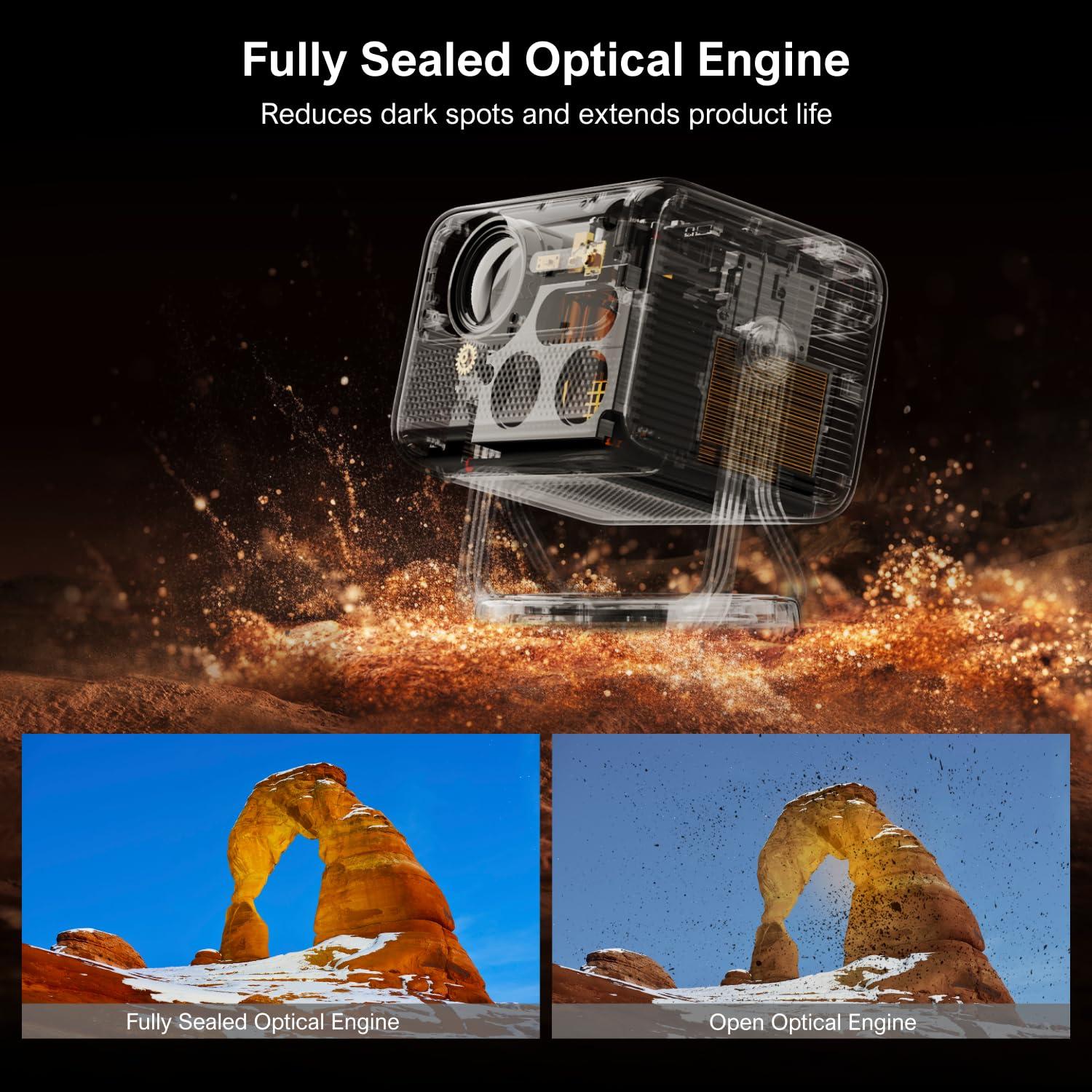 ULTIMEA ULTIMEA Smart Projector with Android TV 11.0 and Netflix, Projector 4K with Wifi and Bluetooth 5.3, Home Cinema Dust-proof 4K Projector with Dolby Audio, Gimbal Stand, 600 ANSI HDR+HLG, Nova C40